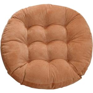 Round Corduory Floor Pillow Solid Color Meditation Pillow for Seating on Floor Thick Soft Seat Cushion for Yoga Living Room Sofa Tatami (Khaki,22"x22")
