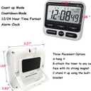 2 x 2-Pack Digital Dual Kitchen Timers with Magnet, 24-Hour Countdown & Stopwatch, Loud Alarm, 12/24H Clock, Calendar, Mute Mode, Visual Indicator, Batteries Included (Black)