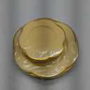 Liacere 50PCS Yellow Plastic Plates - Heavy Duty Disposable -Yellow and Gold Include 25PCS 7inch and 25PCS 10inch Plates for Mother's Day & Baby Shower