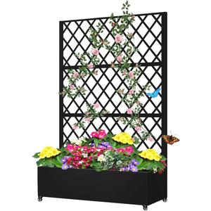 Metal Planter Box with Trellis,63"(H)*31.5(L)*15.8"(W)