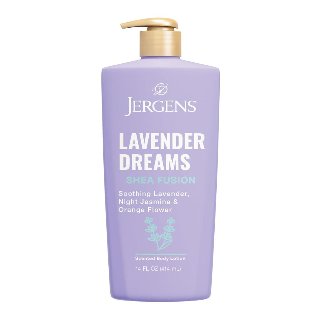 Jergens Shea Fusion Lavender Dreams Body Lotion, Scented Lotion, Moisturizer with Shea Butter and Vitamin E, 14 Fl Oz
