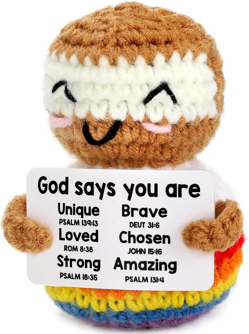 Jesus Plush Doll Birthday Graduation Gifts for Kids Toddler Boys Girls, Christian Religious Catholic Faith Based Gifts for Children Daughter Son Women Men Her Him, God Says You Are Toys Crochet Jesus
