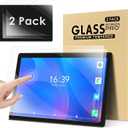 DETUOSI 2-PACK 10 inch Tablet Screen Protector [9.17" * 5.98" / 233mm * 152mm], Ultra-Clear Anti-Scratch Tempered Glass 10.1 inch Tab,Compare size of Tempered Glass Film with Size of your Tablet