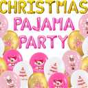 2 x Pink Golden Christmas Night Party Decoration Christmas Friendsmas Party Decorations Ugly Christmass Sweater Party Girls Night Christmass Party Decorations
