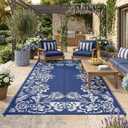 Garvee Outdoor Rugs 8x10 Waterproof Reversible Mats, Large Area Plastic Straw Rug, Outside Carpet, Butterfly Floral Rv Mat for Patio Camping Picnic Backyard Deck Balcony Porch Beach Trailer