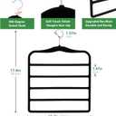 Closet Organizers and Storage,3 Pack Organization and Storage Pants-Hangers-Space-Saving,Velvet Hanger for Dorm Room for College Students Girls Boys Guys Hanging Jean Scarf (Large, Black)