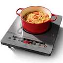 Karienvir Single Burner Electric Cooktop, Portable Electric Stove 110v with plug, Touch Control, Safety Lock, Timer, Kitchen Cooking Cooktop With 9 Power Levels, 1800W(Grey)