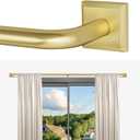 Gold Curtain Rods for Windows 28-48Inch Heavy Duty French Return Rod, Wrap Around Blackout Curtain Rods, Adjustable Room Darkening Drapery Rod for Bedroom, Living Room, Sliding Door & Outdoor Patio