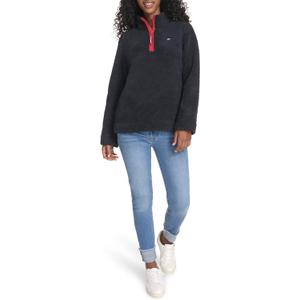 Tommy Hilfiger Women's 1/4 Zip Mockneck Sherpa Soft Pullover (X-Large)