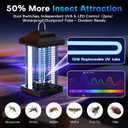 Bug Zapper Outdoor, Dual Wavelength UV 50000H Lifespan & Dual LED Lamps, 1/2 Acre Coverage, 5 Zaps/Sec, 4200V Electric Mosquito Zapper, IPX4 Waterproof Fly Trap for Indoor Patio Backyard