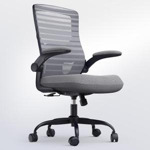 Office Desk Chair for Long Hours & Lower Back Pain Relief – 4“ Thick Molded Foam Cushion, Enhanced Lumbar Support, Padded Flip-up Armrests, Ideal for Office or Study (Dark Gray)