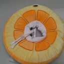 ANWA Adjustable Cat Cone Collar Soft, Cute Cat Donut Collar After Surgery, Kitten Recovery Cones to Stop Licking (Medium, Orange)