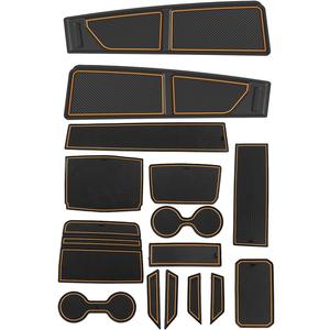Auovo Anti Dust Mat Compatible with Ford Bronco Accessories 2021 2022 2023 2024 Dashboard Mat Cup Holder Inserts Center Console Door Liners (Automatic Transmission)(Cyber Orange, 4 Doors)