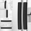 Royleath Refrigerator Door Handle Covers, 6PCS, Leather Kitchen Appliance Handle Covers, Keep Your Fridge Microwave Oven Stove or Dishwasher Clean, Stains Dirty Oils, Timesaver, Kitchen Decor (Black)