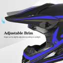 Youth Kids Motocross Helmet, Adult ATV Dirt Bike Helmet, Off-Road BMX 4-Wheeler Full Face Motorcycle Helmet W/Goggles Gloves & Mask, DOT Approved, Purple Blue, S