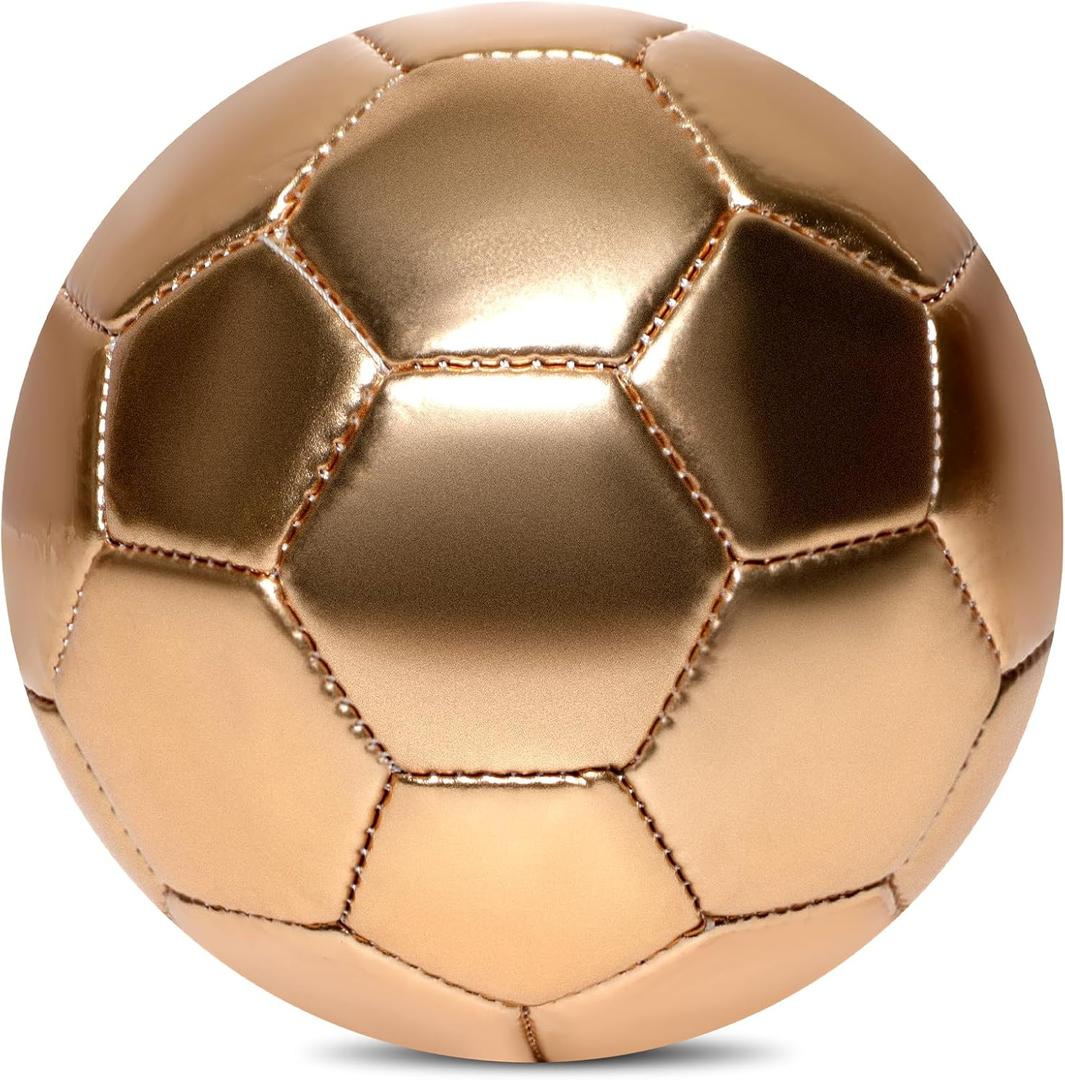 DLUGOPIS Golden Mini Soccer Ball Size 2 Toddler Soccer Ball Kids Soccer Ball Age 3-8 for Trophy Boys Girls Outdoor Grass Yard Toys Sport Gift