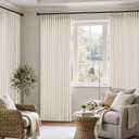 MIULEE Pinch Pleated Thick Linen Curtains 84 Inches 4 Panels Set Ivory Cream Back Tab Memory Trained Pinch Pleat Semi Sheer Light Filtering Privacy Curtains Window Drapes for Living Room Bedroom Birch