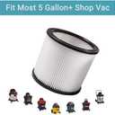 2 PACK Replacement Filters Compatible with Shop Vac 90304 90333 90350, Reusable and Washable Cartridge Filters for 5 Gallon 12 Gal and Above Wet/Dry Vacuums