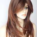 Long Layered Shoulder Length Wig Cowboy Copper Hair Brown Ombre Synthetic Hair Fiber Highlight Multicolor Wigs for White Women (3324)