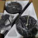 BayDay 46 inch Ceiling Fans with Lights, Black Ceiling Fan with Remote APP, Dual-Sided Modern/Rustic 6 Blades, Reversible, 3CCT, Flush Mount Low Profile Ceiling Fan with Lights Bedroom Kitchen Indoor