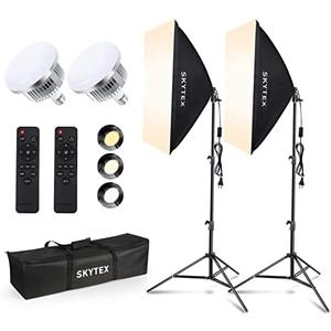 Skytex Softbox Lighting Kit(2Pack), 20x28in Soft Box | 85W 2700-6400K E27 LED Bulb Continuous Photography Lighting, Photo Studio Lights Equipment for Camera Shooting, Video Recording