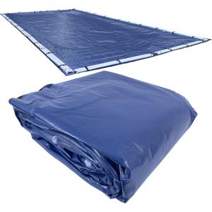 Pool Mate 16 x 32 ft Industrial Blue Winter Pool Cover for Inground Pools, 5 ft Overlap (21 x 37 ft Cover Size), Solid 14 x 12 Scrim, 4.5 oz/yd2, Style: 201632RPMA