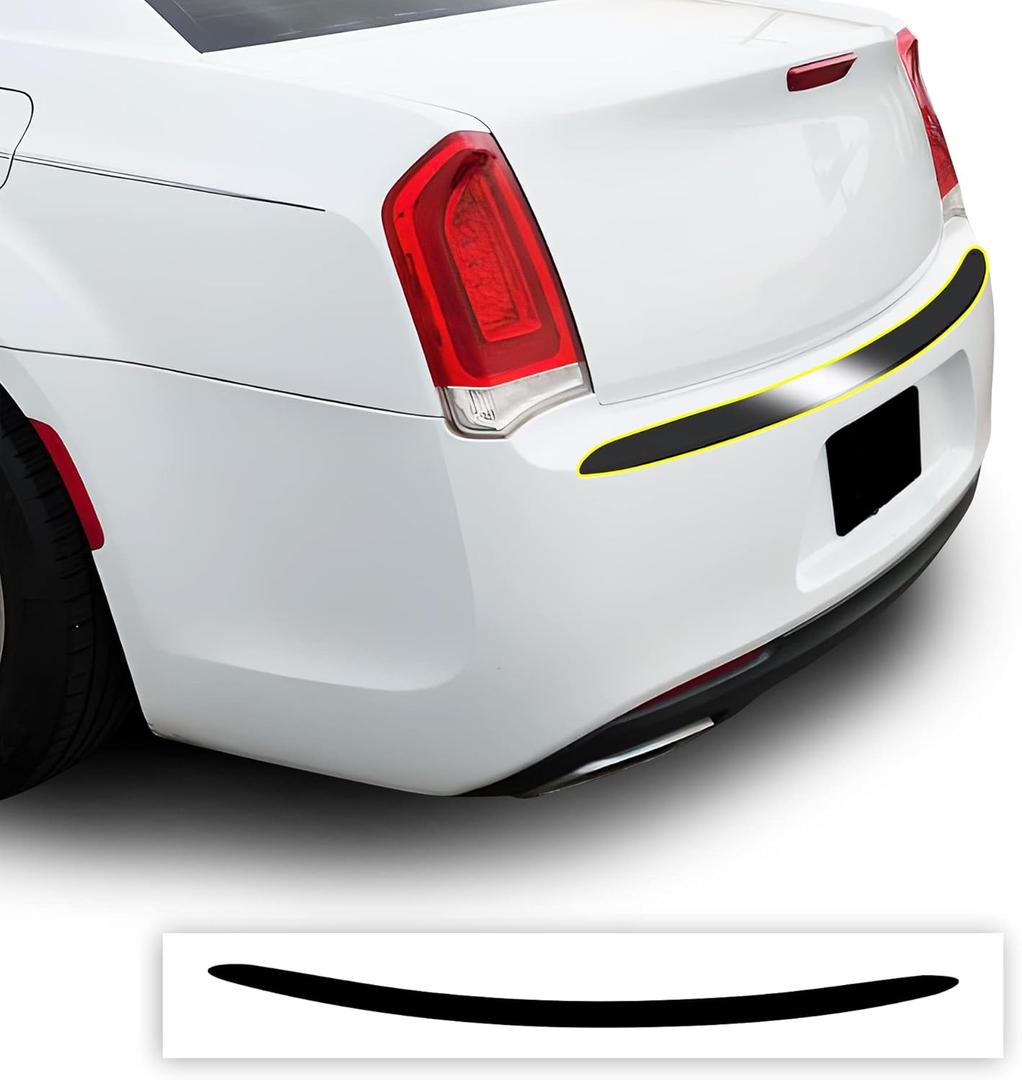 BOGAR TECH DESIGNS Rear Bumper Chrome Delete Overlay Compatible with Chrysler 300 2015-2023, Gloss Black