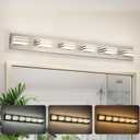 yumcrelect LED Wall Brushed Nickel Vanity Lights for Bathroom Light Fixtures 36W Adjust 3 Colors Modern Bath Lighing Over Mirror LED Vanity Light (6-Light, 41 inch)