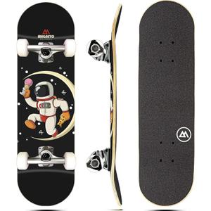 Magneto Complete Skateboard | 6-Layer Canadian Maple Double Kick Concave Deck | Beginners, and Teens