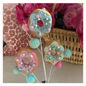 Hobby Lobby Donut pick Sweet treat themed Christmas Holiday decoration tree 6Pack