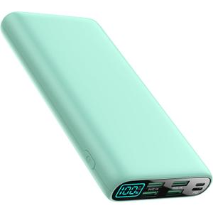 Portable Charger 38800mAh,LCD Display Power Bank,5 USB Outputs Battery Pack Backup,USB-C in&out Dual Input Phone Charging Compatible with iPhone 16/15/14 Pro,Android Samsung Galaxy Pixel Nexus-Green