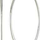 Amazon Essentials Gold Plated or Stainless Steel Flattened Hoop Earrings