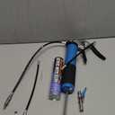 Grease Gun, 7000 PSI Heavy Duty Professional Pistol Grip Grease Gun Kit 14 OZ with Coupler, Double Grease Injector Needles, 18" & 2pc 12" Flex Hoses and Reinforced Glove