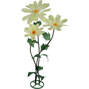 3PCS Giant Artificial Flower Set Waterproof Durable No Fade Easy Care 3D Floral Decor for Home Wedding Office Garden Christmas Party Conference Centerpiece (Light Green)