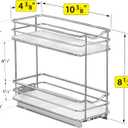 LYNK PROFESSIONAL Pull Out Spice Organization for Cabinets - 4-3/8 inch Wide Spice Rack for Inside Cabinets, Slide Out Spice Rack Organizer for cabinet Pull Out Spice Rack, Sliding 2 Tier Chrome