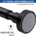 Shower Curtain Rod Tension - Never Rust No Drill Non-Slip Spring Tension Shower Rod, 43-73 inches Stainless Steel, Matte Black