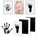 2 x 1-Pack Clean Touch Ink Pad for Baby Handprints and Footprints, Baby Footprint Kits,Inkless Hand and Footprint Kit,No Mess Ink Pad for Baby Hand and Footprints,Baby Shower Gifts for New Moms (2-Pack - Medium, Black)