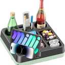 Couch Cup Holder Tray Couch Cup Holder Pillow Bed Tray Snack Sofa Bed Caddy Organizer Beach Sofa Drink Holder Anti-Spill Portable Snack Caddy Couch Remote Holder for Phone Pad Kindle Beverage Green
