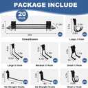 20PCS Slatwall Accessories Set, Includes 2 Pack Slatwall Wire Shelves (24 inches Width) and 18 Pack Heavy Duty Multisize Slatwall Hooks for Garage Organization, Retail Display (24 Inch)