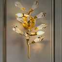 TOCHIC Crystal Wall Sconces Lighting, Modern Gold Wall Light Fixture, Elegant Vanity Wall Lighting Mount for Living Room Bedroom Bathroom Vanity Light Fixture for Indoor Hallway Doorway Stairway