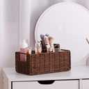 Vagusicc Wicker Storage Basket, Hand-Woven Paper Rope Wicker Basket, Small Storage Baskets for Organizing Toilet Paper Basket, Foldable Large Cube Storage Organizer Bins for Shelves (Brown, 1 Pack)