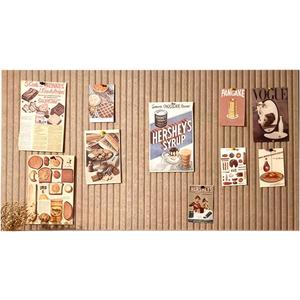 24x16 inches Large Bulletin Board, Decorative Felt Pin Board, 0.35 Thick Foldable Photo Display Board with Self-Adhesive Tape, Vision Board for School Home Kitchen Office Walls - Dark Camel