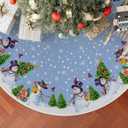 XCHI Snowman Snowflakes Christmas Tree Skirt Christmas Party Decorations for Home Xmas Holiday Winter Indoor Decro 36 Inch