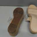 Coutgo Womens Platform Wedge Sandals Espadrille Raffia Heeled Slides Open Toe Two Band Beach Vacation Shoes 7.5