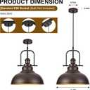 TAKEGO 11.8 Farmhouse Pendant Lights Kitchen Island, Oil Rubbed Bronze Rustic Pendant Light Fixture, Vintage Dome Pendant Light, Industrial Hanging Ceiling Lamp for Dining Room, Hallway