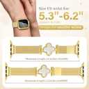 MOINSPIRE Slim Mesh Metal Band for Women with Small Wrists Compatible with Apple Watch 38mm 40mm 41mm 42mm(S10/11) Four-Leaf Clover Magnetic Milanese Loop Strap for iWatch Series 11/10/9/8/7/6/5/4/SE/3/2/1
