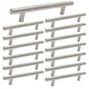 homdiy Pack of 15 Brushed Nickel Cabinet Pulls 3 Inch Handles Stainless Steel Cabinet Hardware for Kitchen and Bathroom Cabinets, 5 Inch Overall Drawer Pull