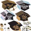 Decorably 40 Pack Postcard-Style Foiled, Glittery, and Holographic 6.5x4.5in Graduation Thank You Cards 2025 with Envelopes and Stickers, 5 Die-Cut Designs Thank You Cards with Envelopes Graduation