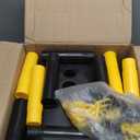 Konohan 4 Sets 34 Inch Parking Cone Delineators Post Traffic Cone Plastic Stanchion Set Stands Parking Barrier with Base 6.6 ft Chain S Hooks Reflective Collar (Yellow,Black)