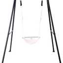 Hi-Na 440 lbs Hammock Chair Stand, Heavy Duty Foldable Swing Stand Frame, Steel Hammock Stand for Outdoor/Indoor, Patio Backyard Porch (Swing Chair Not Included)
